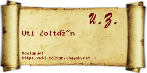 Uti Zoltán névjegykártya