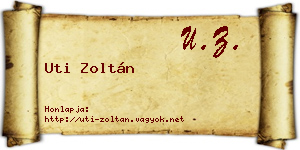 Uti Zoltán névjegykártya