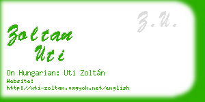 zoltan uti business card